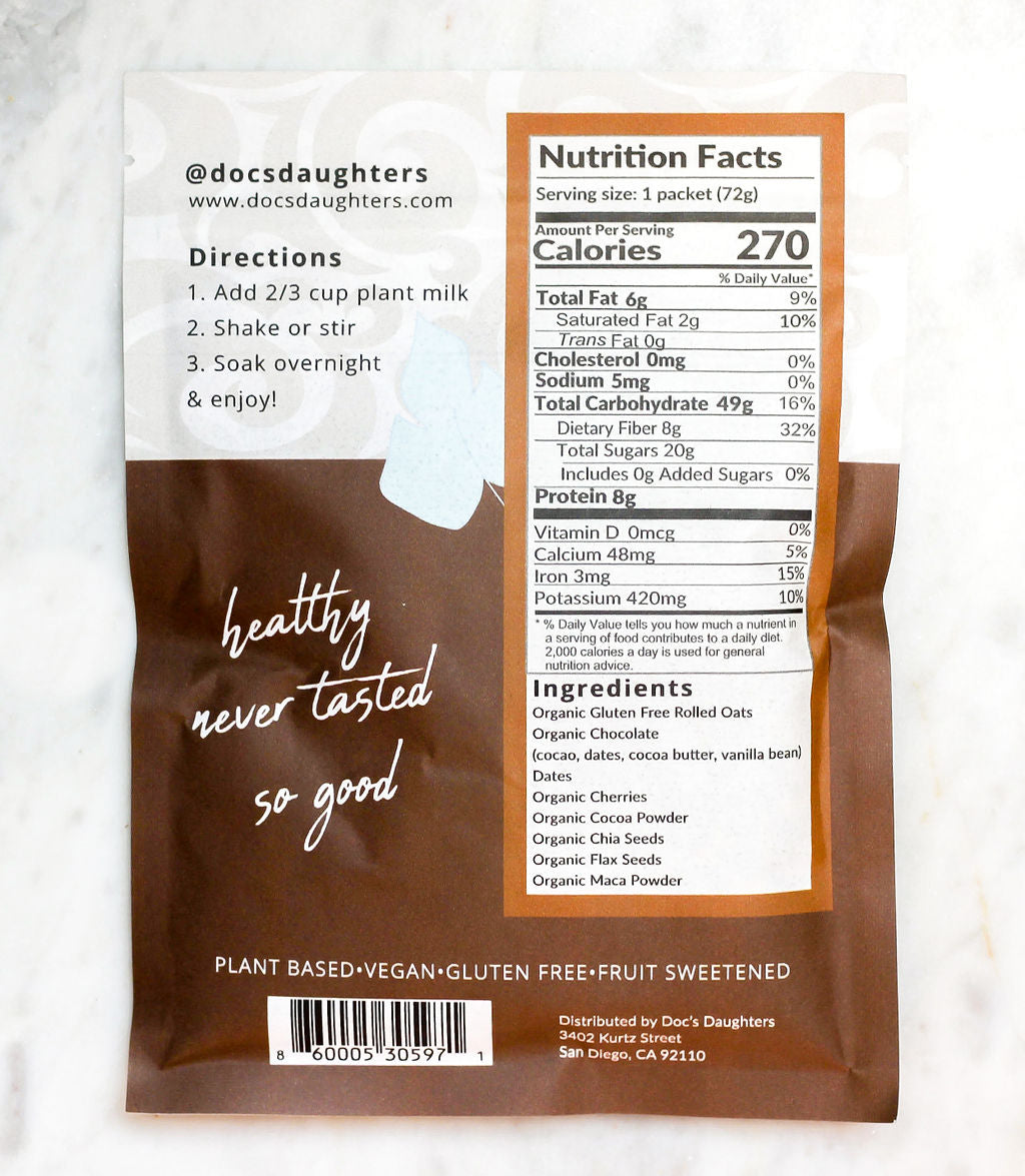 Brownie Batter Superfood Overnight Oats (6 or 12 bags)