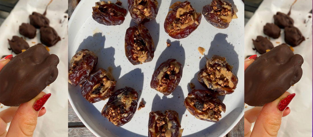 Healthy Snickers-Inspired Stuffed Dates (4 Ingredients, No Added Sugar!)