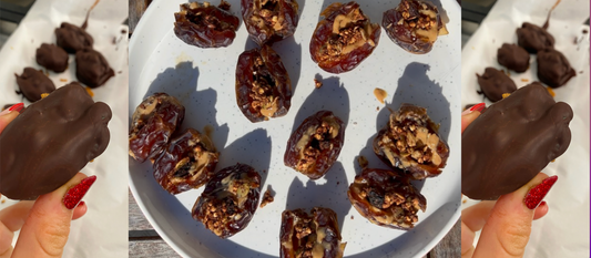 Healthy Snickers-Inspired Stuffed Dates (4 Ingredients, No Added Sugar!)