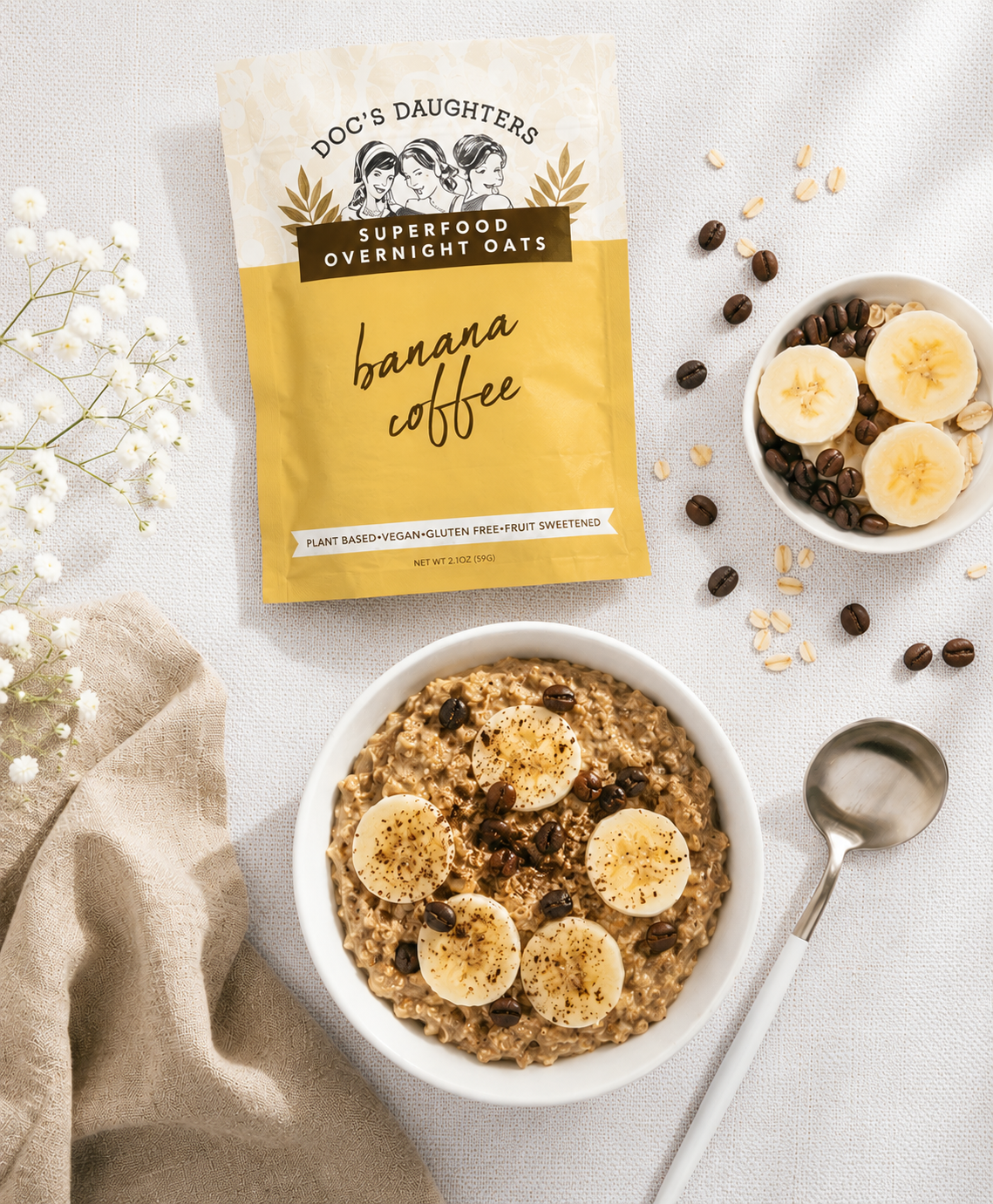 Banana Coffee Superfood Overnight Oats (6 or 12 bags)
